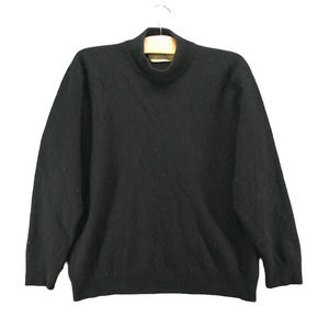 Angora Women's Sweater Black Size 40 Long Sleeve Turtle Neck Lambswool Blend